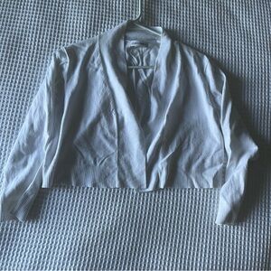 Calvin Klein White Cropped Cardigan 3/4 Sleeve